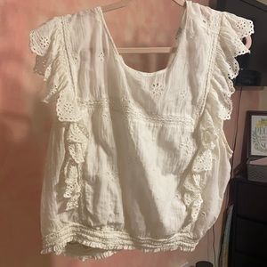 Aerie white shoulder sleeve top
